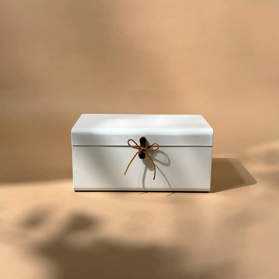 Galvanised Steel Trunk White color - Maska / Gifting Redefined