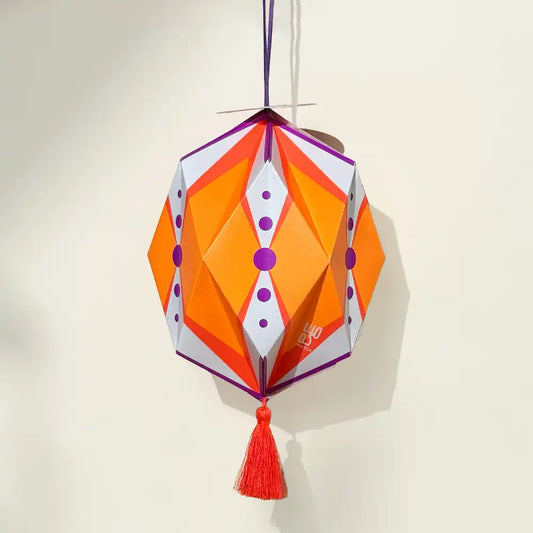 Origami Lantern Orange Purple