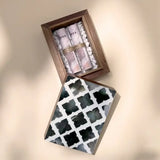 Cash Arrangement With Rosewood mini Box Off white Fabric - Maska / Gifting Redefined