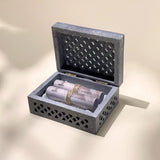 Cash Arrangement With Carved Stone Violet Box mini-Pastel pink - Maska / Gifting Redefined