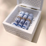 Cash Arrangement With White Marble Square Box small Baby Blue - Maska / Gifting Redefined