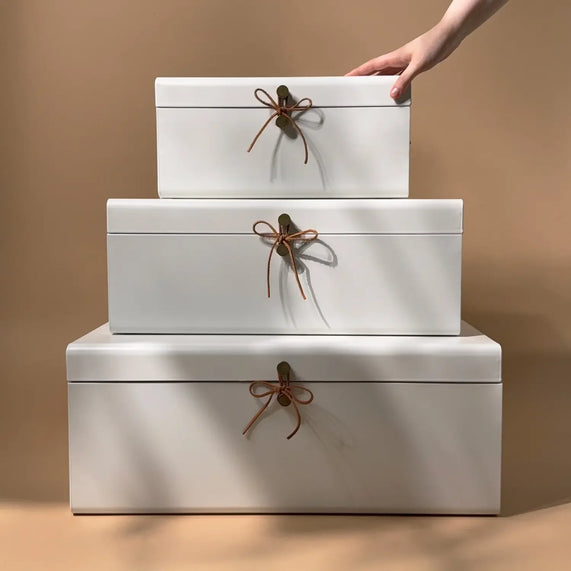 Galvanised Steel Trunk White color - Maska / Gifting Redefined