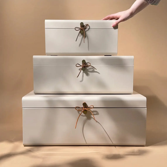 Galvanised Steel Trunk Almond Milk Color - Maska / Gifting Redefined