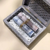 Cash Arrangement With Carved Stone Violet Box mini Off white - Maska / Gifting Redefined