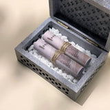 Cash Arrangement With Carved Stone Violet Box mini-Pastel pink