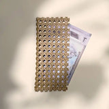 Rattan Cash Pouch With Fabric wrap