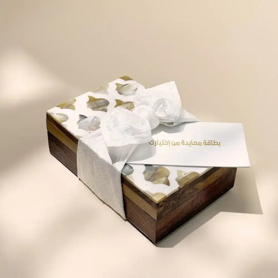 Cash Arrangement With Rosewood Small Off white Fabric - Maska / Gifting Redefined