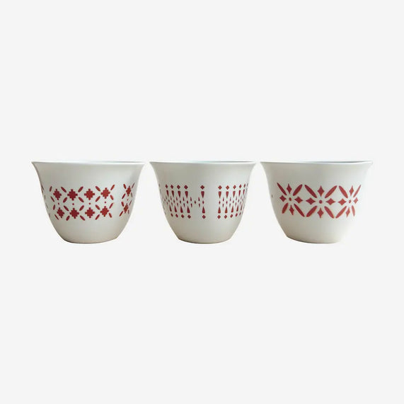Shindagha Gahwa Cups set of 3 with Calico Wrap - Maska / Gifting Redefined