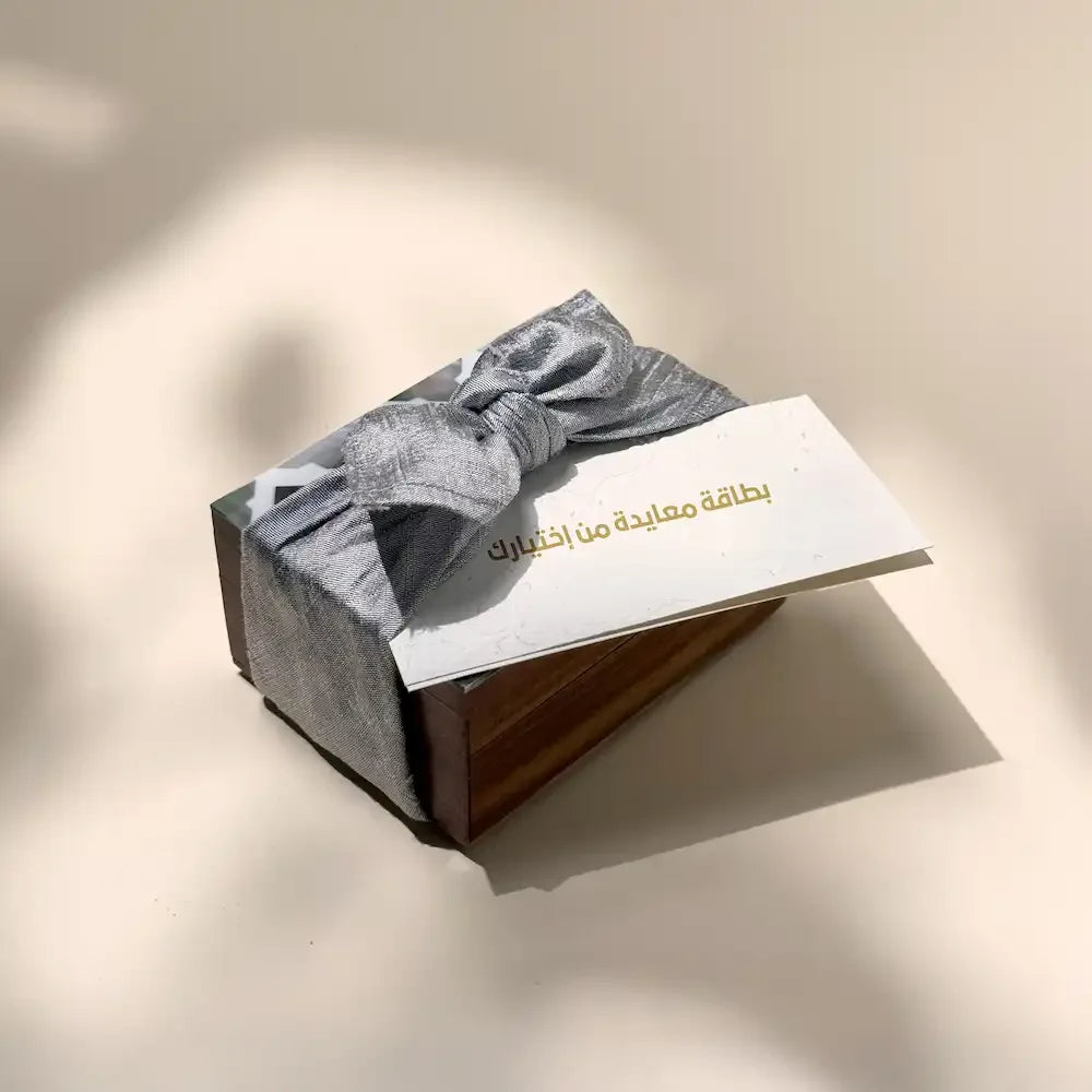 Cash Arrangement With Rosewood mini Box Silver Fabric - Maska / Gifting Redefined