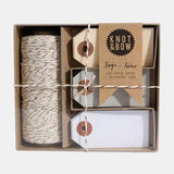 Gifting Card Tag + Twine Box Silver Neutral - Maska / Gifting Redefined