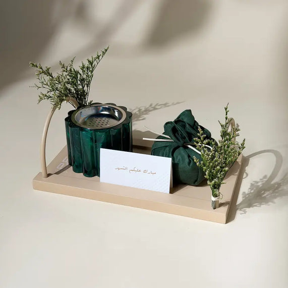 Mubkhar  Set By L' AFSHAR - Green - Maska / Gifting Redefined