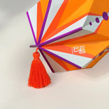 Origami Lantern Orange Purple
