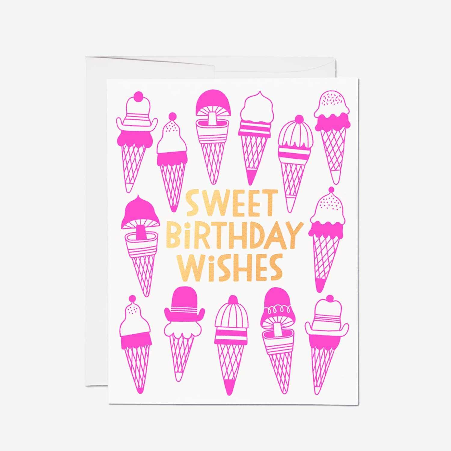 Gifting Card Sweet Birthday Wishes Ice Cream - Maska / Gifting Redefined