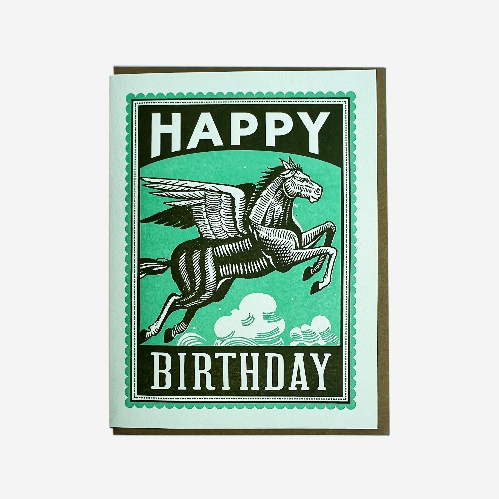 Gifting Card Happy Birthday Flying horse - Maska / Gifting Redefined