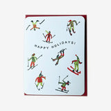 Gifting Card Happy Holidays Skiers - Maska / Gifting Redefined