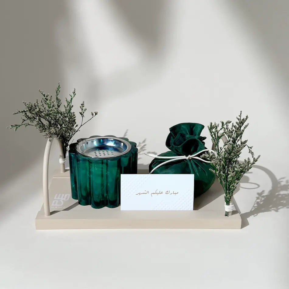 Mubkhar  Set By L' AFSHAR - Green - Maska / Gifting Redefined