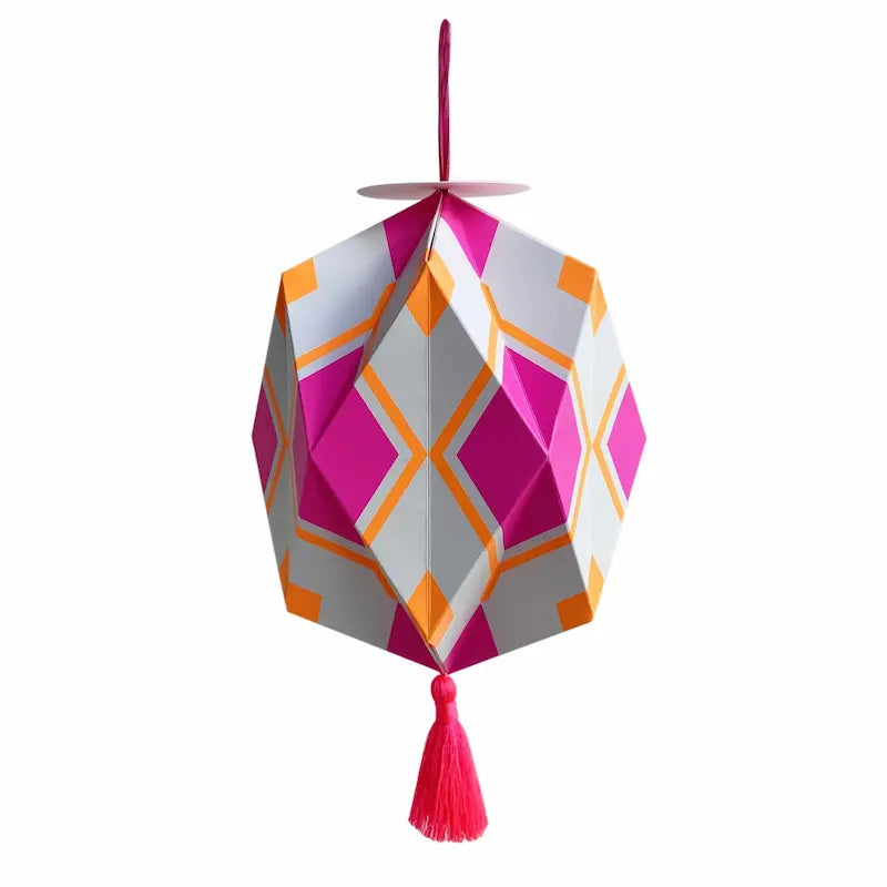 Origami Lantern Orange Pink