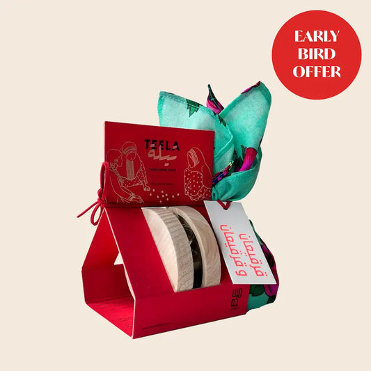 مجموعة حلوى تيلا الحمراء - زرقاء