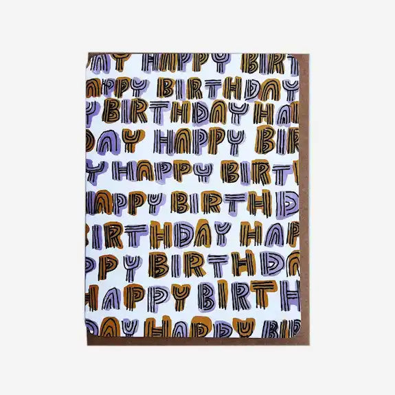 Gifting Card Birthday Repeat Yellow Purple - Maska / Gifting Redefined