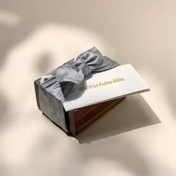 Cash Arrangement With Rosewood mini Box Silver Fabric - Maska / Gifting Redefined