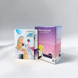 Emirati Women Pioneers card box beside illustrated card of a speaker on stage